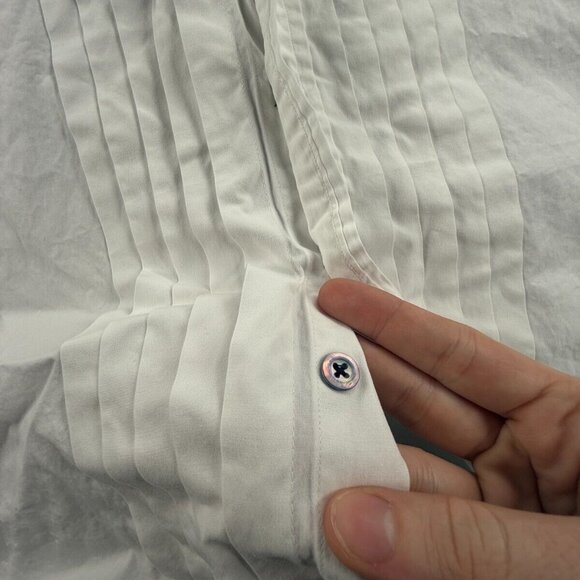 VTG Gitman Bros Tuxedo Shirt Men 16.5 37 Tall White Formal Dress Shirt USA Made - Picture 13 of 16